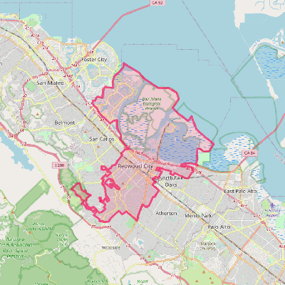 Map of Redwood City