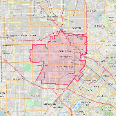 Map of Santa Ana