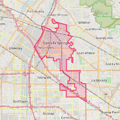 Map of Santa Fe Springs