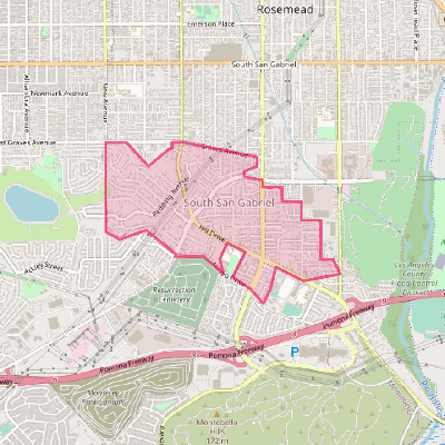 Map of South San Gabriel