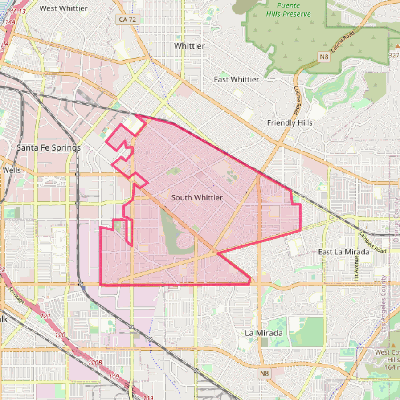 Map of South Whittier