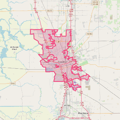 Map of Stockton