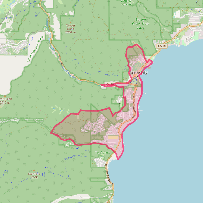 Map of Sunnyside-Tahoe City