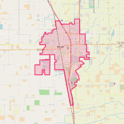 Map of Tulare