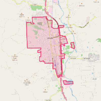 Map of Ukiah