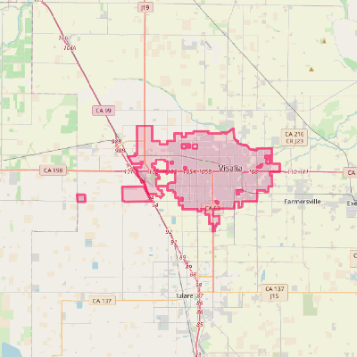 Map of Visalia