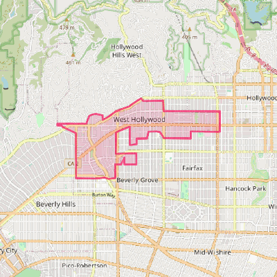 Map of West Hollywood