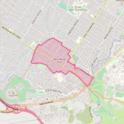 Map of West Menlo Park