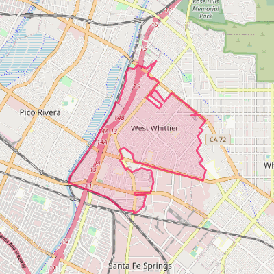 Map of West Whittier-Los Nietos