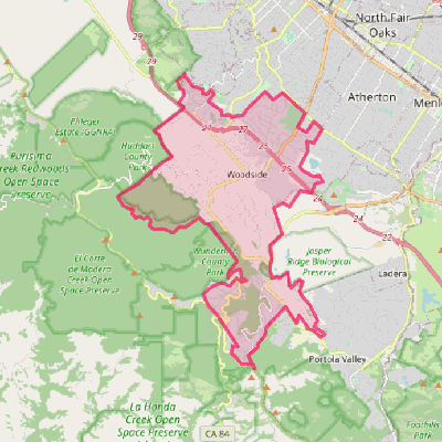 Map of Woodside