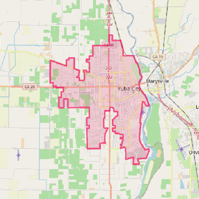 Map of Yuba City