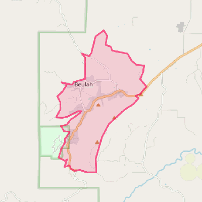 Map of Beulah Valley