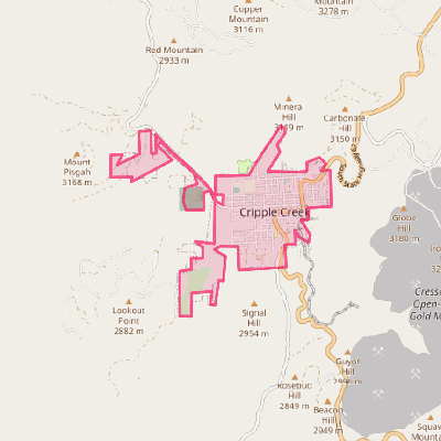 Map of Cripple Creek