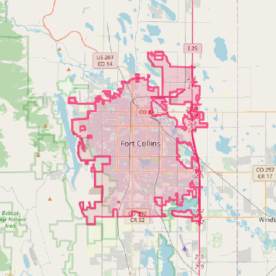 Map of Fort Collins