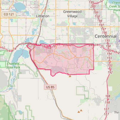 Map of Highlands Ranch