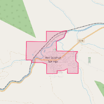 Map of Hot Sulphur Springs