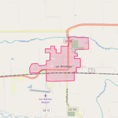 Map of Las Animas