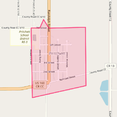 Map of Pritchett