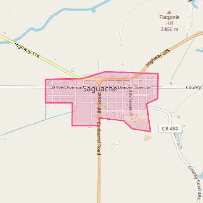 Map of Saguache