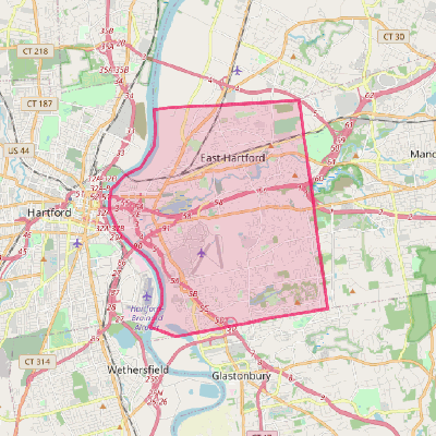 Map of East Hartford