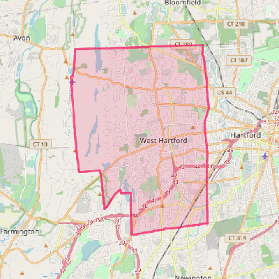 Map of West Hartford