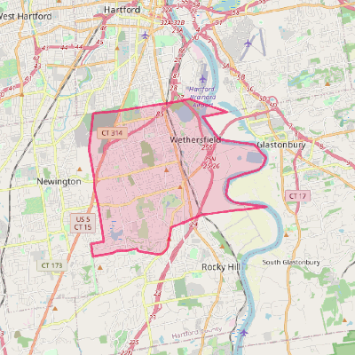 Map of Wethersfield