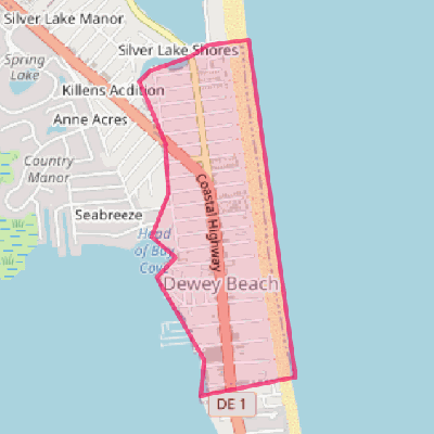 Map of Dewey Beach