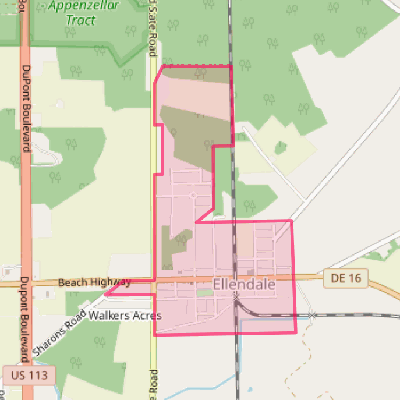 Map of Ellendale