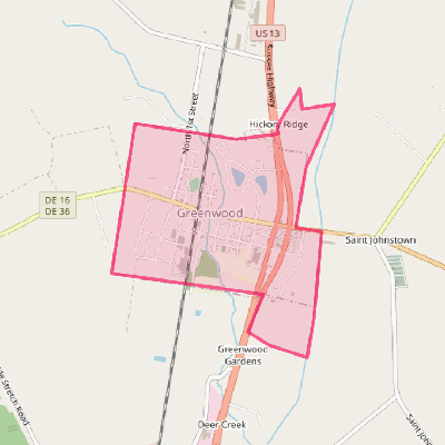 Map of Greenwood