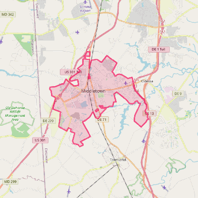 Map of Middletown