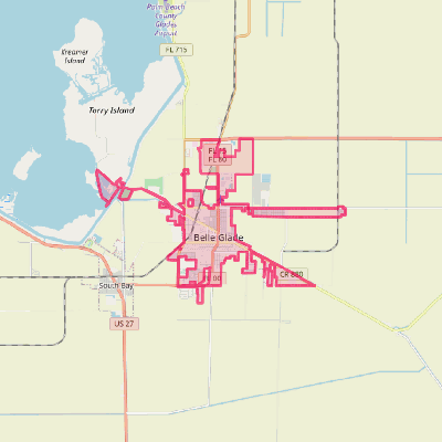 Map of Belle Glade