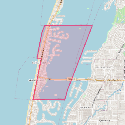Map of Belleair Beach