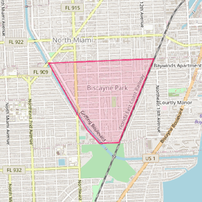 Map of Biscayne Park