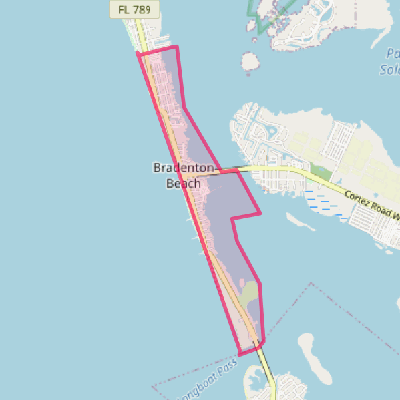 Map of Bradenton Beach