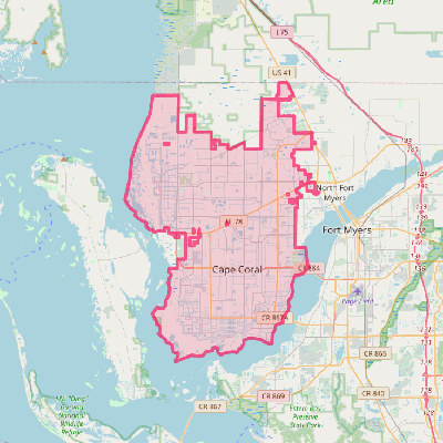 Map of Cape Coral