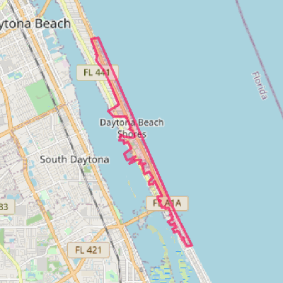 Map of Daytona Beach Shores