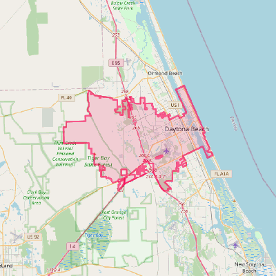 Map of Daytona Beach