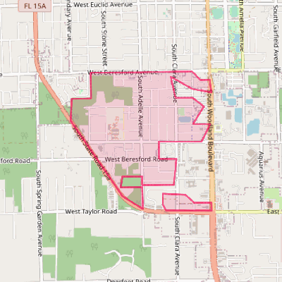 Map of DeLand Southwest