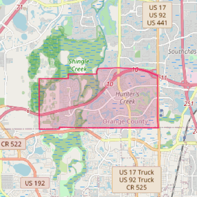 Map of Hunters Creek