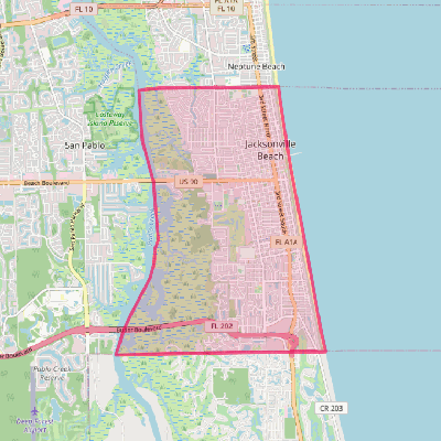 Map of Jacksonville Beach
