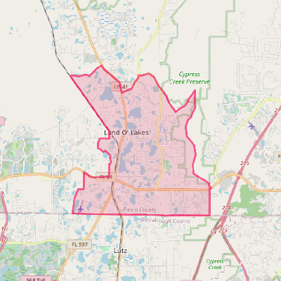 Map of Land O' Lakes