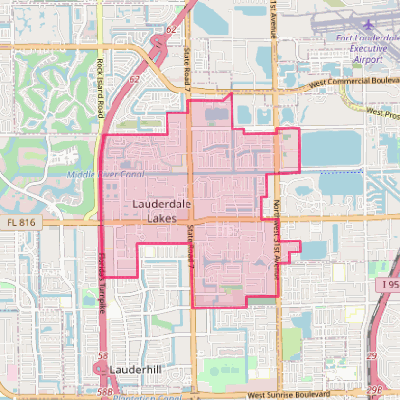 Map of Lauderdale Lakes