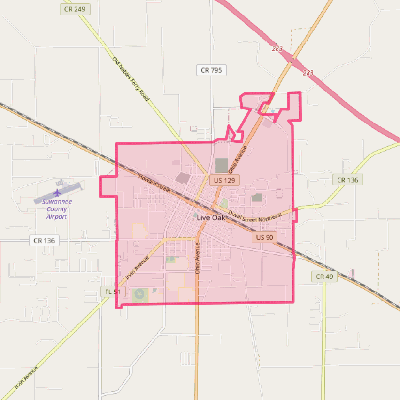 Map of Live Oak