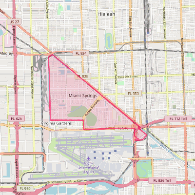 Map of Miami Springs