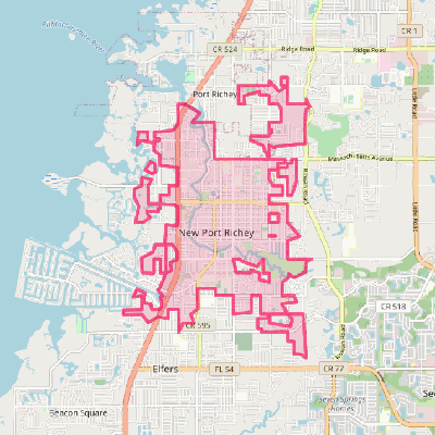 Map of New Port Richey