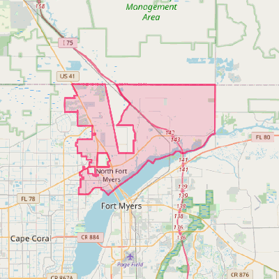 Map of North Fort Myers