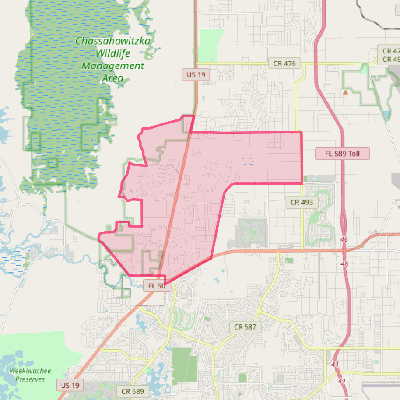 Map of North Weeki Wachee