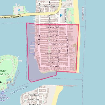 Map of Palm Beach Shores