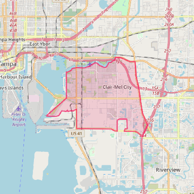 Map of Palm River-Clair Mel