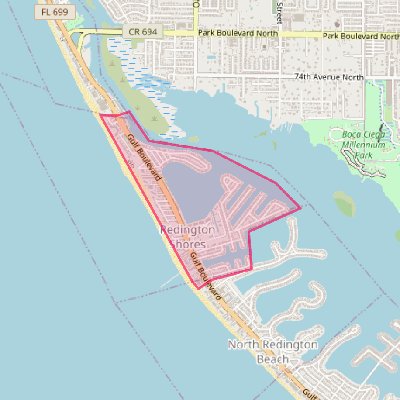 Map of Redington Shores